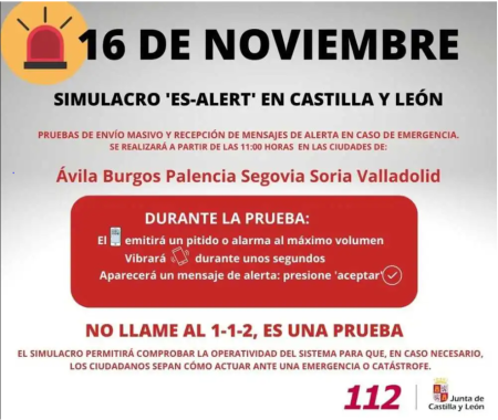 Imagen El simulacro de alertas en el móvil se prueba en Segovia